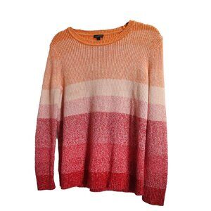 Talbots Women's Ombre Sweater - Orange and Red